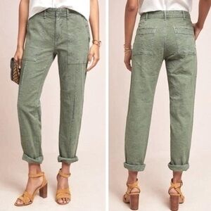 NWT Anthropologie Hei Hei Women's Olive Green Convertible Casual Pants size 8